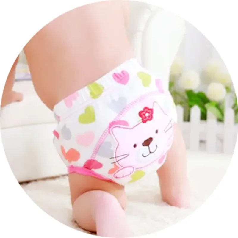 5Pcs Girls Training Pants Cotton Reusable Baby Diapers Waterproof Cloth Nappies Washable Learning 10-14KG