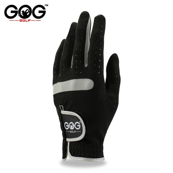 Pack 1 Pcs Men's Golf Glove Left/Right Hand Micro Soft Fiber Breathable Non-Slip Golf Gloves Men Color Black