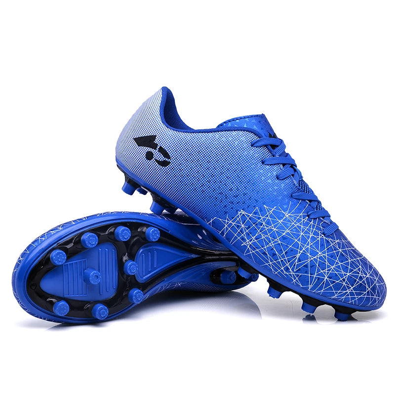 A pair of children's four-season leather upper long-stud football shoes with strong grass grip, sizes 32-42,HJ-27017