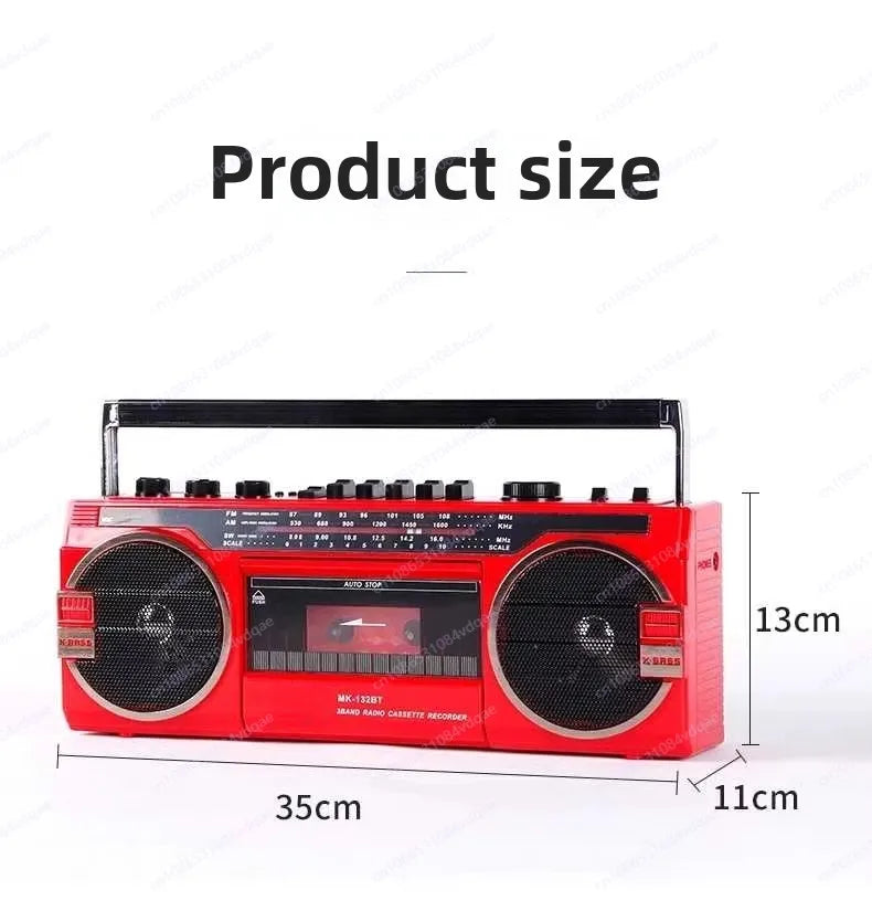 High Quality Portable Cassette Recorder Player Music Play Walkman Retro Tape Drive AM/FM/SW Radio Bluetooth Speakers