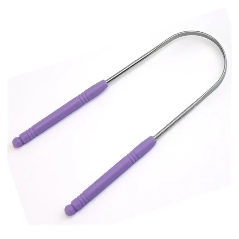 New Stainless Steel Tongue Scraper Fresh Breath Cleaning Coated Tongue Toothbrush Oral Hygiene U-shaped Metal Tongue Scraper