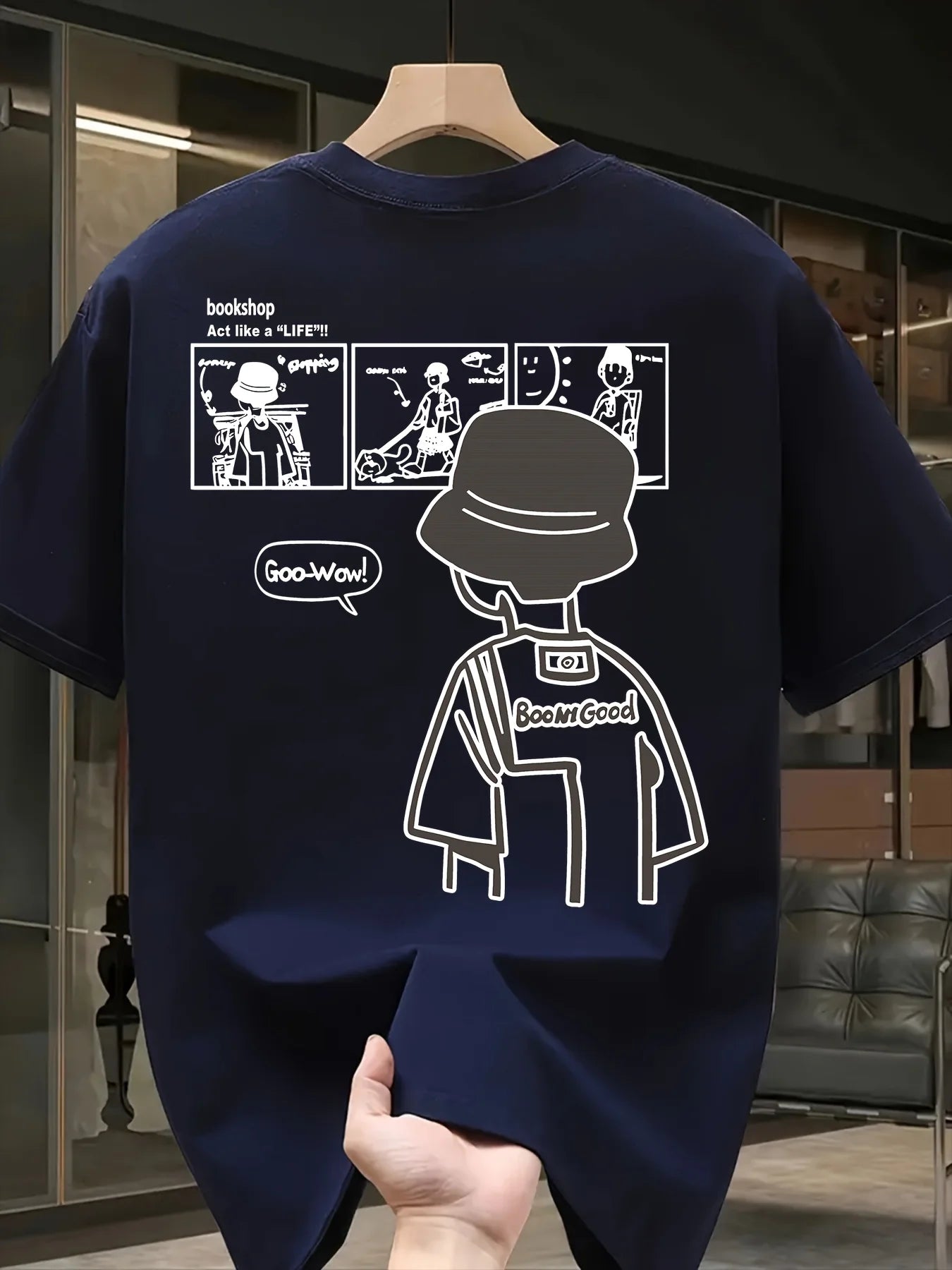 Men'S 100% Cotton Casual Short-Sleeve T-Shirt with a Round Neck, Trendy Design, Versatile for Summer, Featuring Print Patterns.