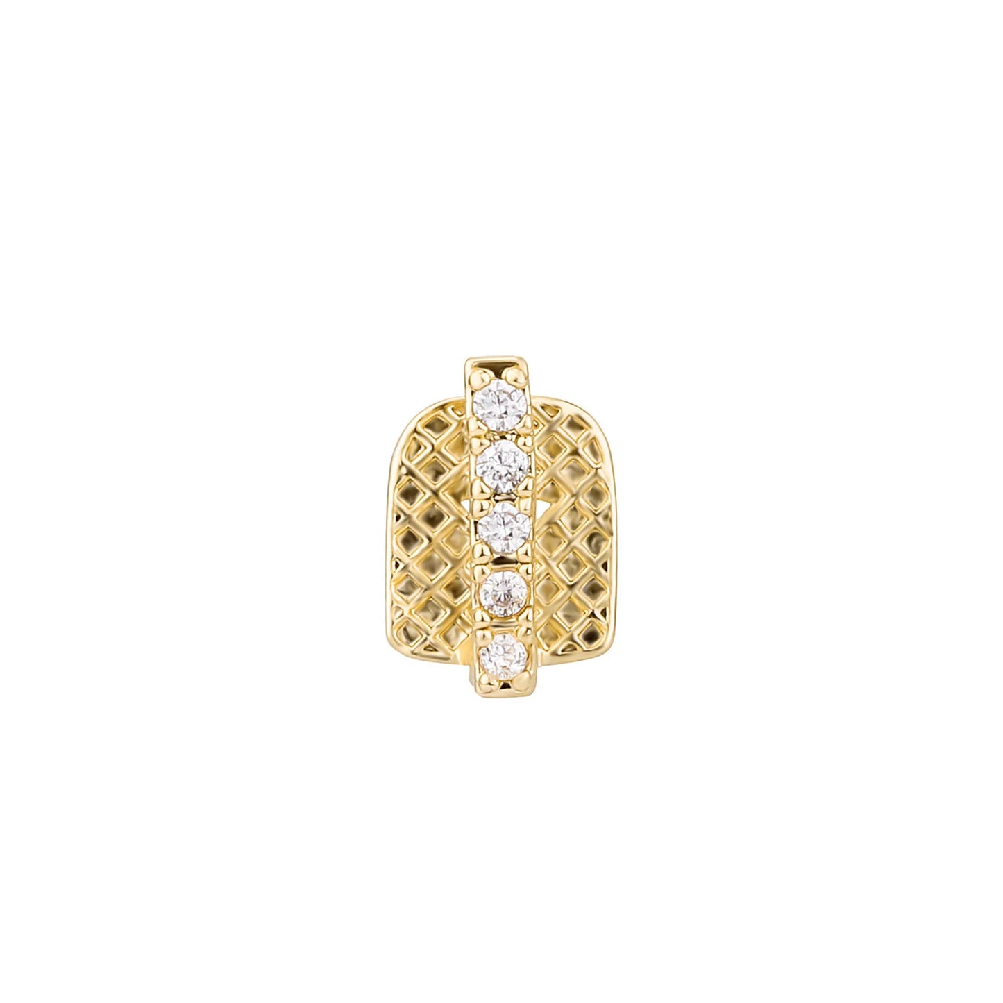 YOUNGX Hip Hop Single Vertical Bar Zircon Teeth Grillz Y2K Vintage CZ Stone Tooth Caps For Women Men Jewelry Dental Grills