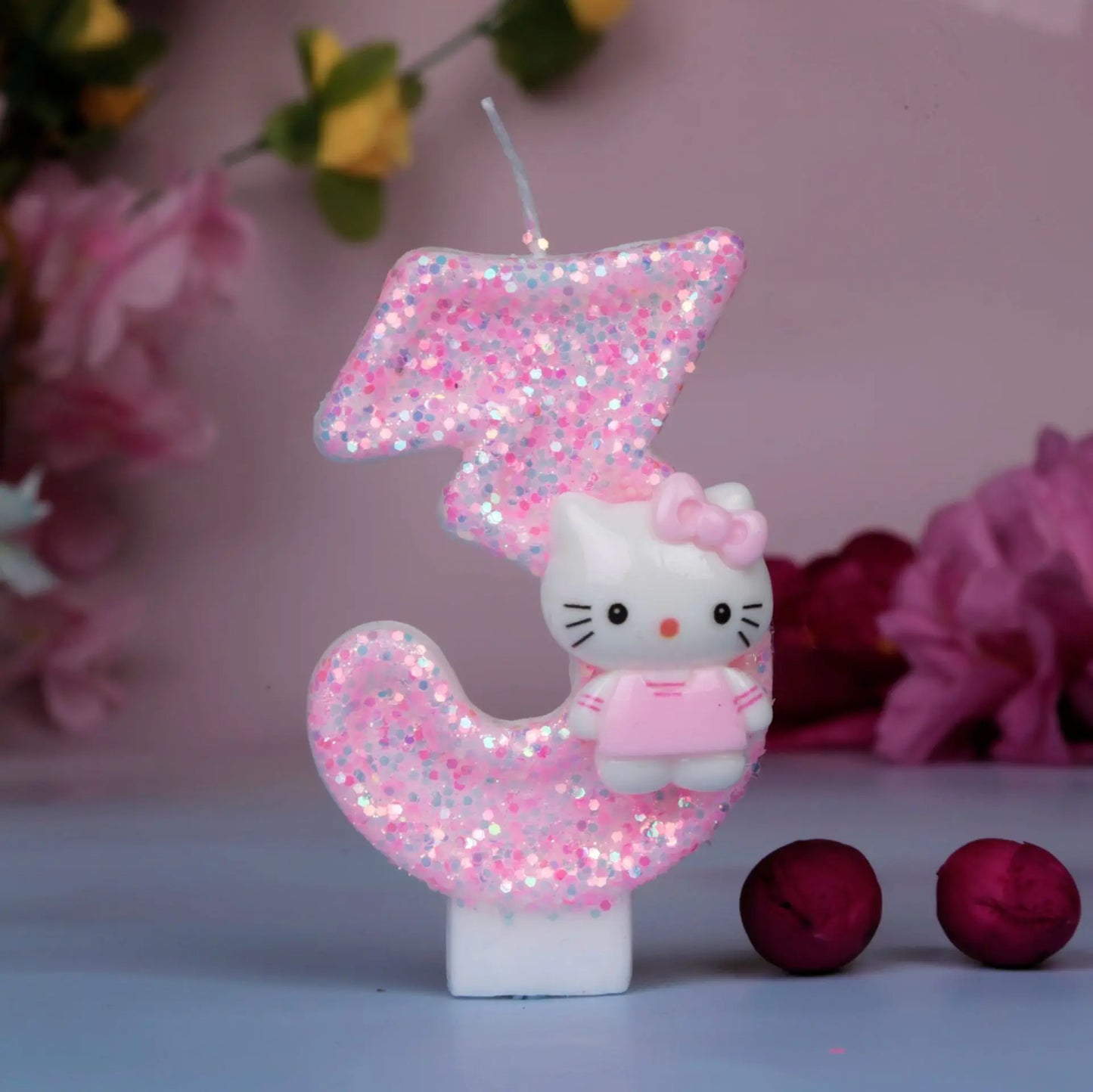 Kawaii Sanrio Hello Kitty 0-9 Digital Candles Creative Cartoon Pattern Party Decoration Supplies Birthday Cake Accessories Gift