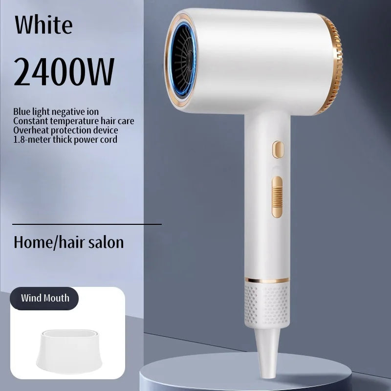 New 2400W High-Speed Hair Dryer With Blue Light Negative Ion Quick Drying And Silent Hair Care, Dedicated For Home Hair Salons