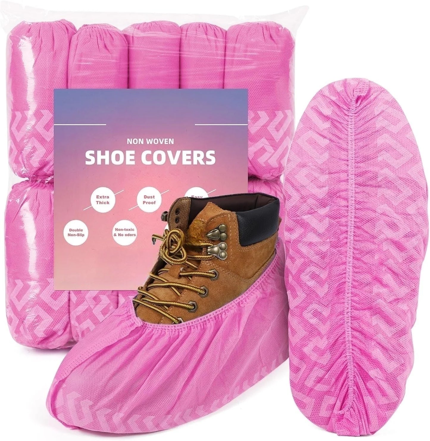 Shoe Covers Disposable Non-Slip Non-Woven Fabric Boot Covers for Indoors Breathable Slip Resistant Durable Boot&Shoes Cover
