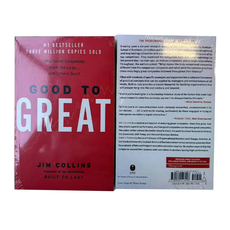 2 Books/set Jim Collins Series Books Built To Last and Good To Great Paperback Book in English