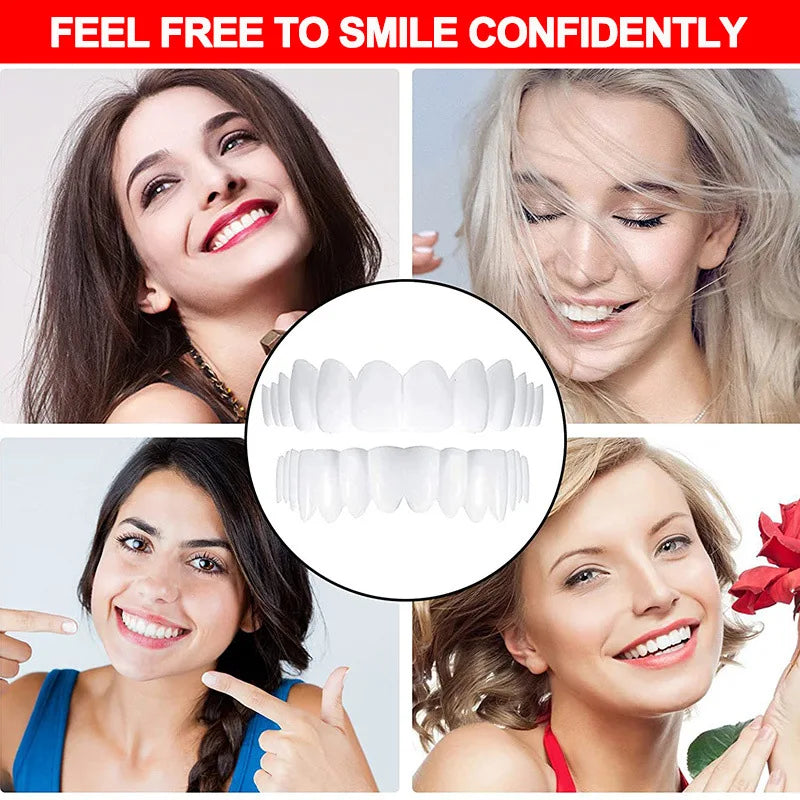 New Dental Perfect Fit Teeth Whitening Fake Tooth Cover Temporary Resin False Braces Snap On Smile Veneers