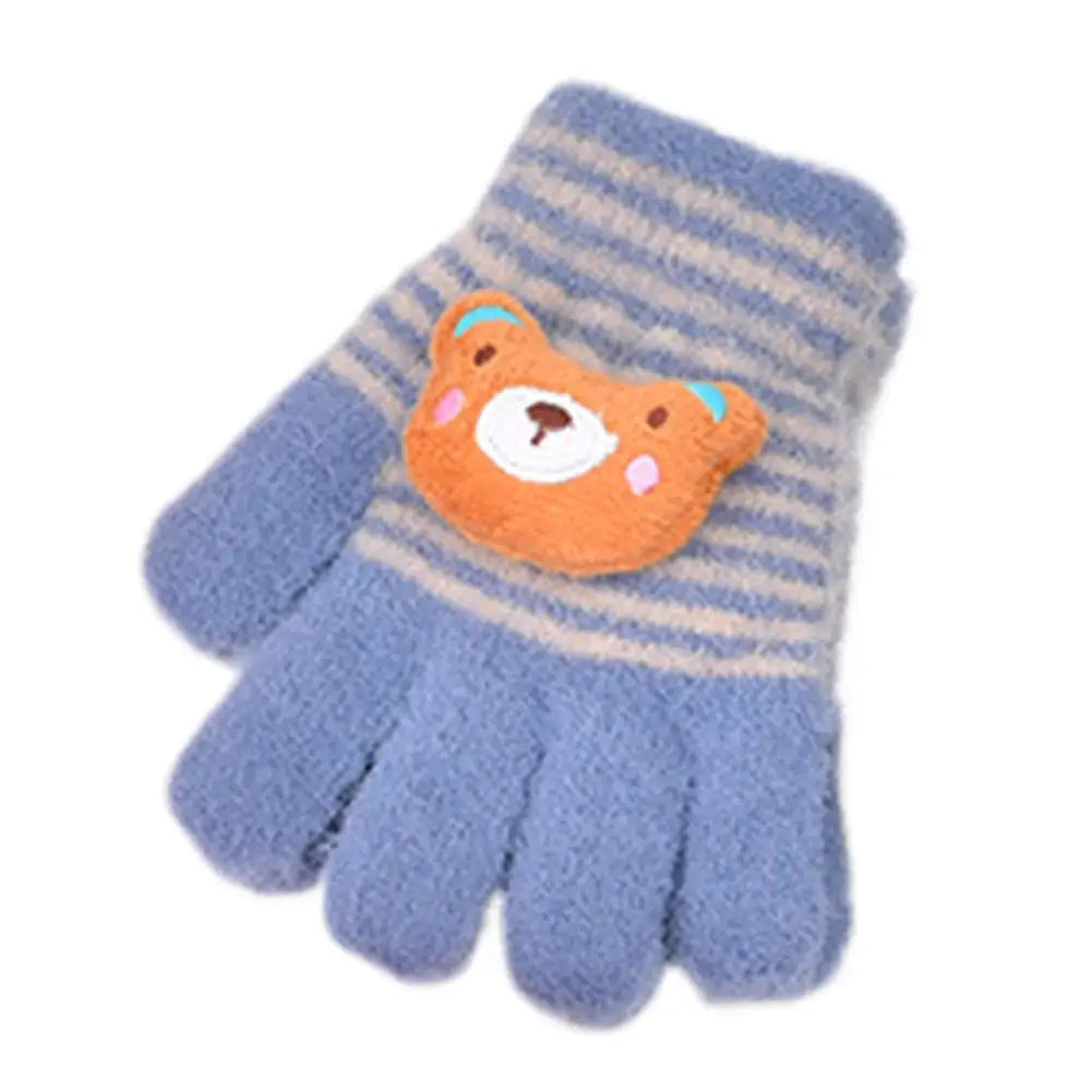 Kids Winter Gloves Thermal Warm Windproof Cartoon Animal Mittens for Boys Girls Children Outdoor Skiing Full-Finger Gloves