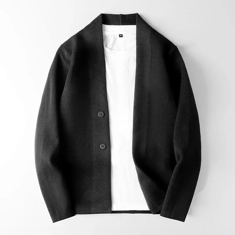 2023 New Spring and Autumn High End Fashion Business Leisure Slim Fit Handsome Versatile V-neck Single Breasted Sweater Cardigan