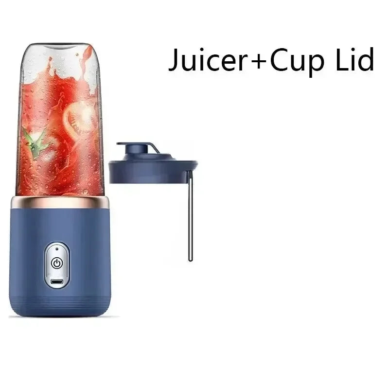 6 Blade 400ml Portable USB Blender Electric Travel Juicer Cup Mini Kitchen Tool for Smoothies Shakes