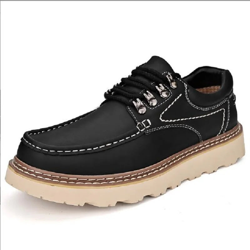 Men's Work Shoes Luxury Brand Leather Outdoor Casual Shoes for Men Dress Shoes High Quality Comfy Thick Bottom Shoes D2A54