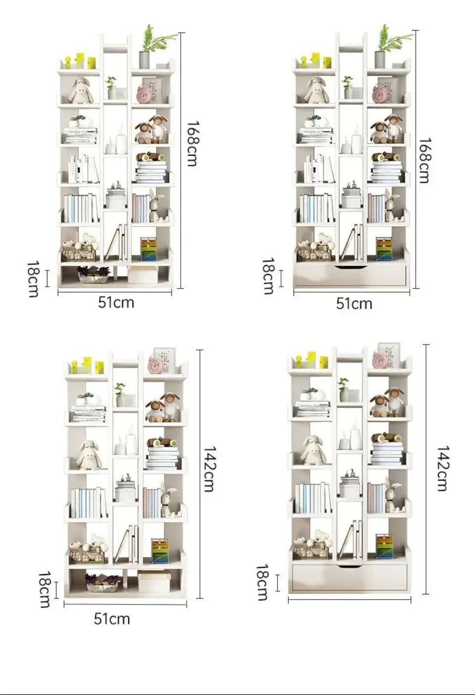 Multi-Level Bookshelf Floor Standing Storage Racks Office Display High Load-bearing Space Saving Stable and Durable Bookshelf