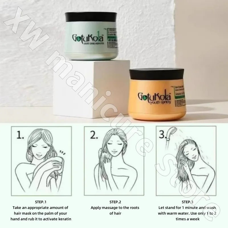 Gotukola Protein Hair Mask 500ml Nourishes Soft and Refreshes Hair Roots To Improve Frizz and Bifurcation and Perming Damage