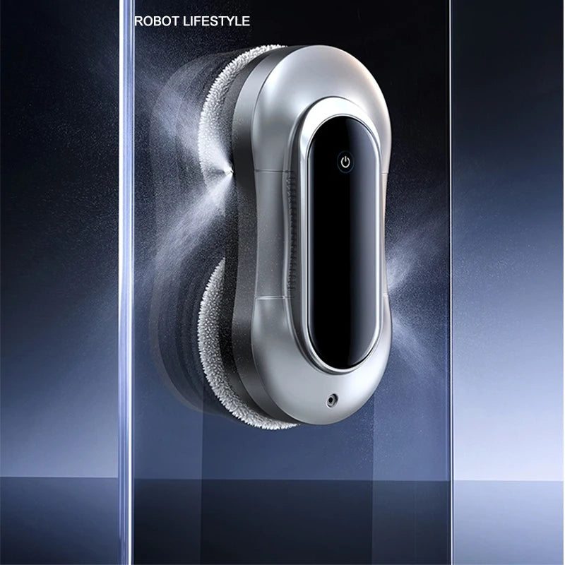 Robotic Window Cleaner Washing Windows Robot with Spray ,Two Water Tank,Spin Mop,5600Pa,Remote control, Home Robot Washer Glass