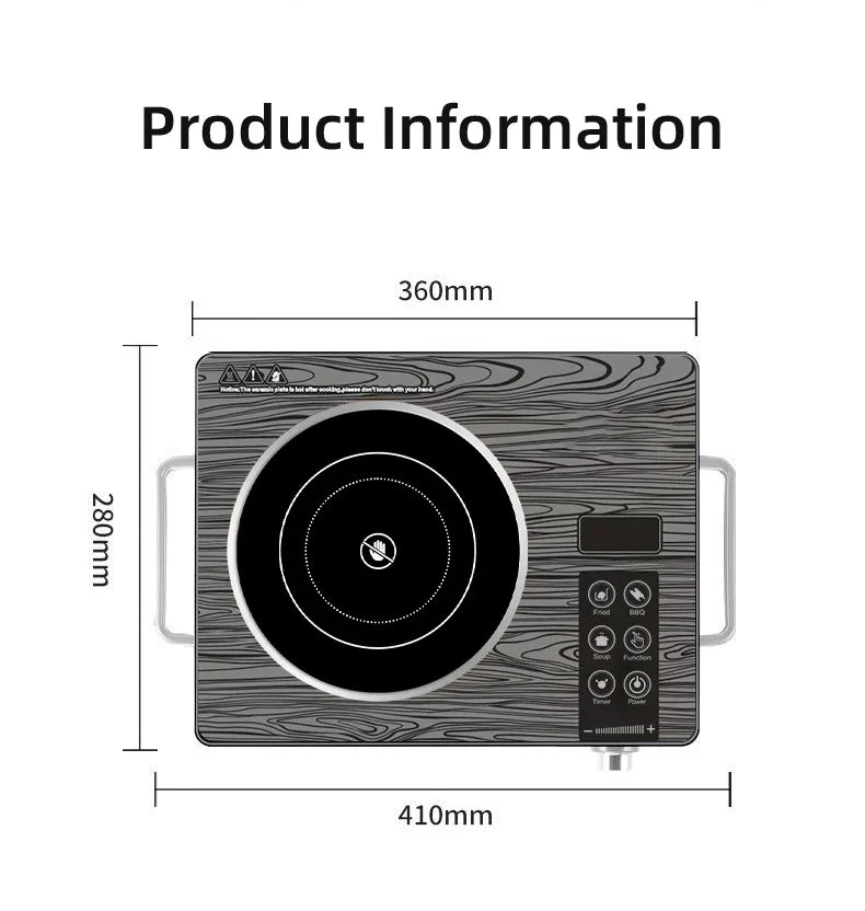 2200W Electric Ceramic Stove Cooktop Tea Maker Electric Hot Plate Heater Stove Heating Furnace Tea Stove Home Water Boiler 220V