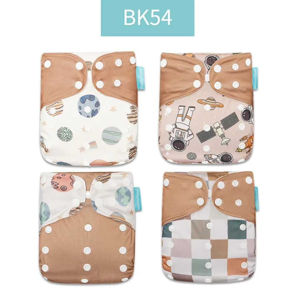 4PCS Baby Waterproof Nappies Cute Underwears Reusable Newborn Cloth Diaper Soft Ecological Toddler Training Pants For Boys Girls