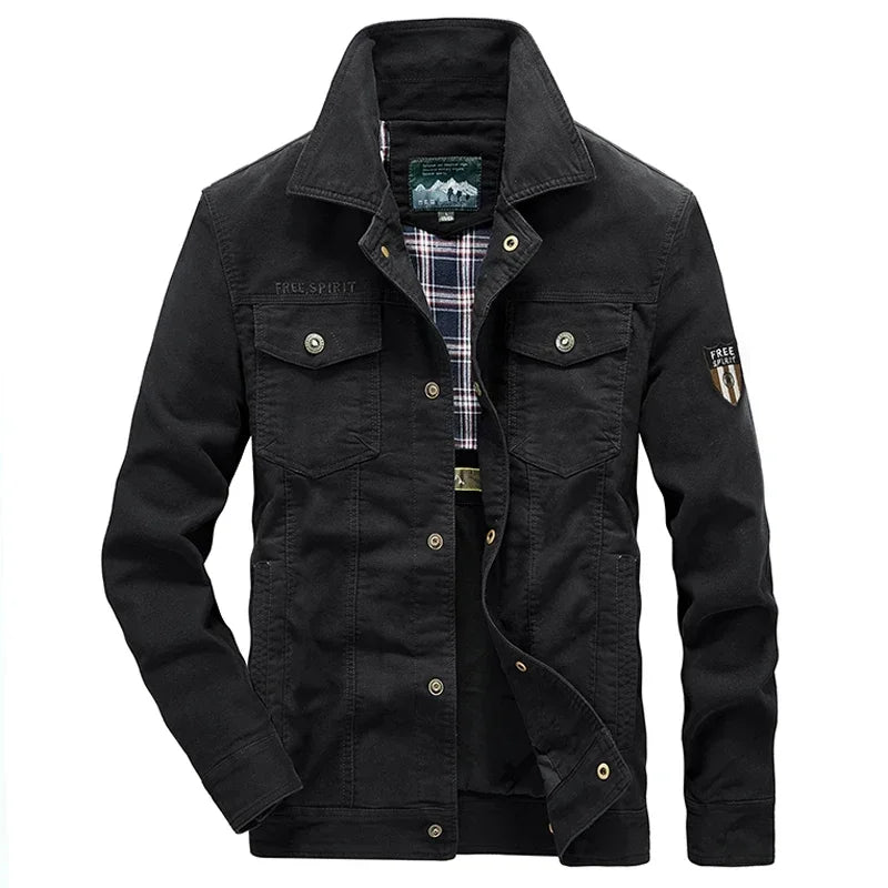Men's Lightweight Cotton Military Jackets Spring Autumn Casual Multi-pocket Army Pilot Cargo Flight Bomber Jacket Men Clothing