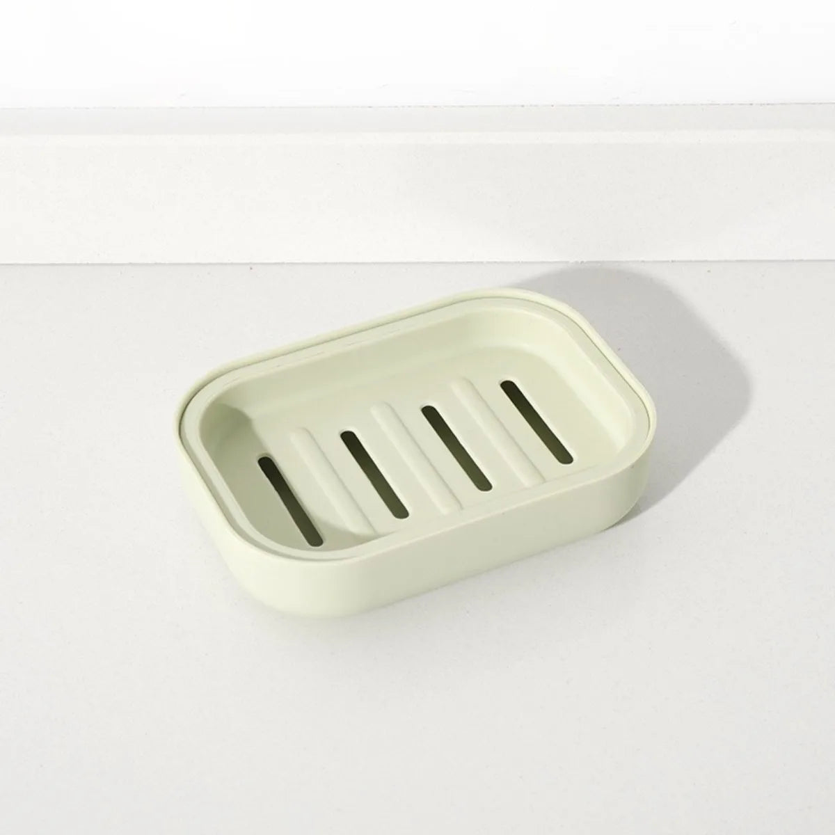 Double Layer Square Soap Dish with Cover Plastic Drain Toilet Soap Box Household Bathroom Travel Portable Creative Storage Box