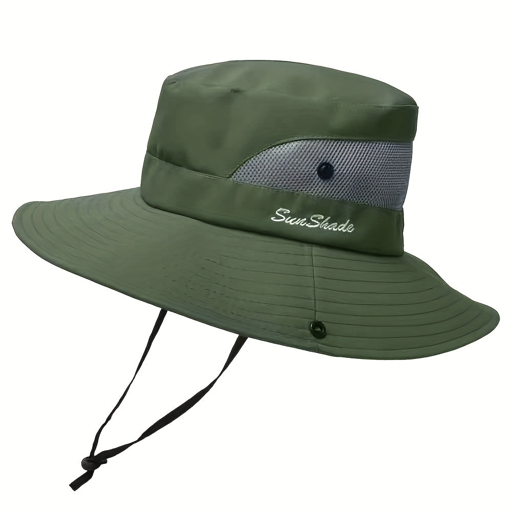 SUNYGOOG UPF Bucket Hat with Cooling Mesh & Ponytail Hole - Breathable Shield for Men & Women, Lightweight Wide Brim Outdoor for, Fishing, - Adjustable (Hand Wash/Dry Clean)