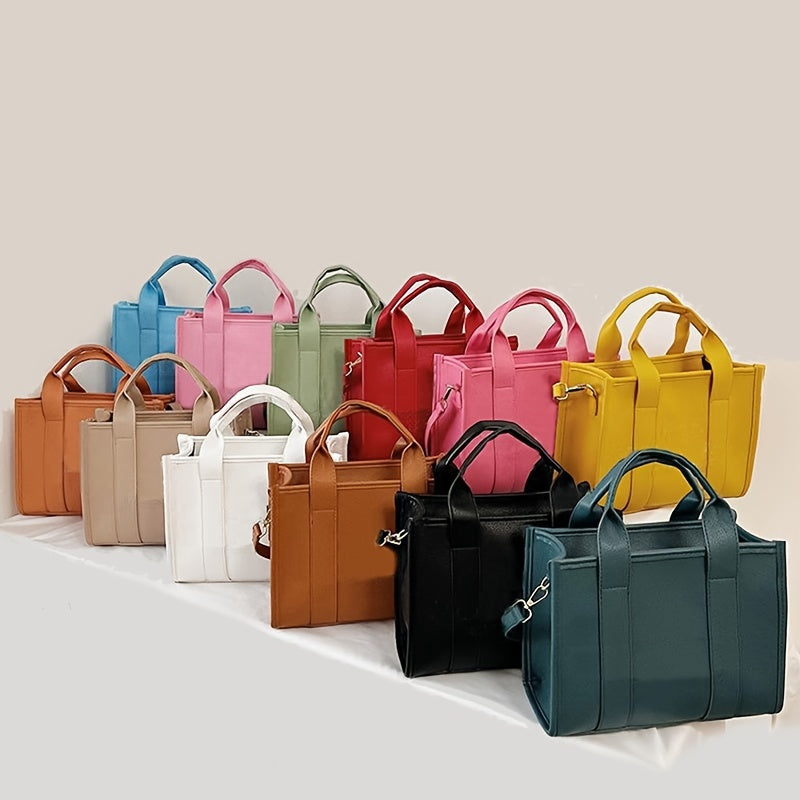 Chic Everyday Womens Tote - Durable PU Leather, Spacious Satchel with Top Handle - Ideal for Work & Casual Outings