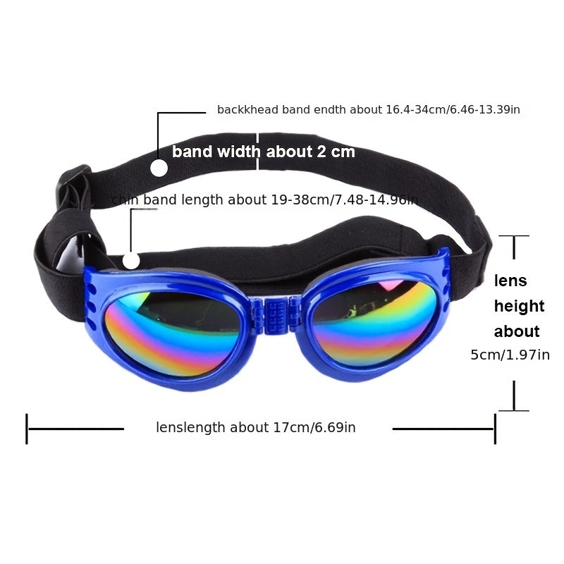 UV Protection Dog Sunglasses with Adjustable Head Strap - Keep Your Pet's Eyes Safe and Stylish
