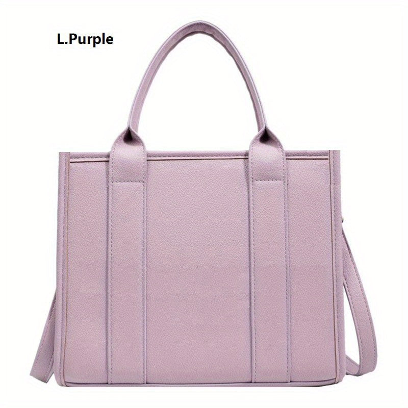 Chic Everyday Womens Tote - Durable PU Leather, Spacious Satchel with Top Handle - Ideal for Work & Casual Outings
