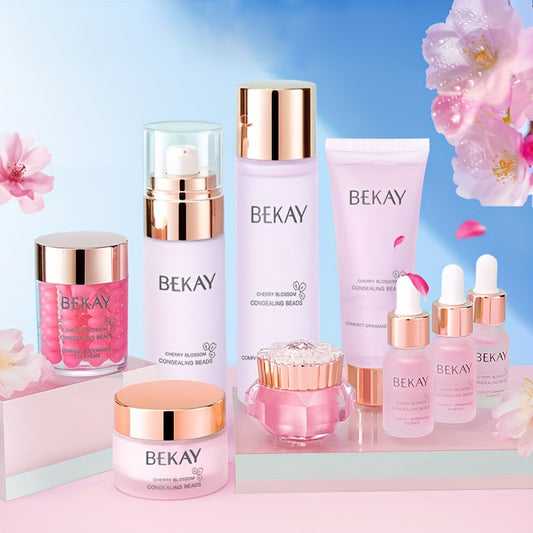 Pearl sakura care set, make the skin hydrating and brightening, smooth wrinkles, youthful color, face looks younger, containing pearl and cherry extract ingredients, suitable for all skin types, is the favorite skin care prod