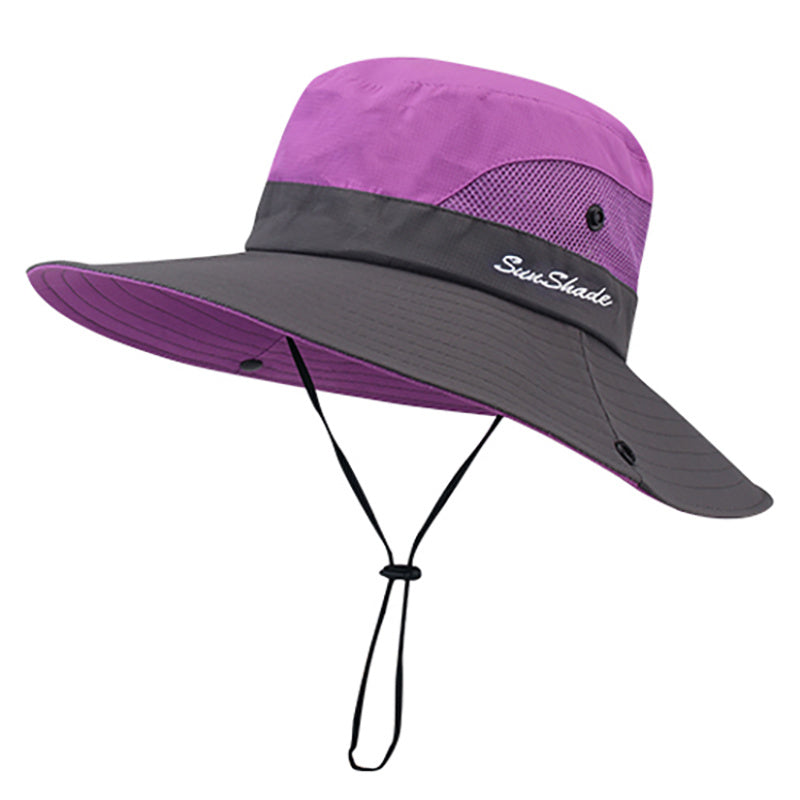SUNYGOOG UPF Bucket Hat with Cooling Mesh & Ponytail Hole - Breathable Shield for Men & Women, Lightweight Wide Brim Outdoor for, Fishing, - Adjustable (Hand Wash/Dry Clean)