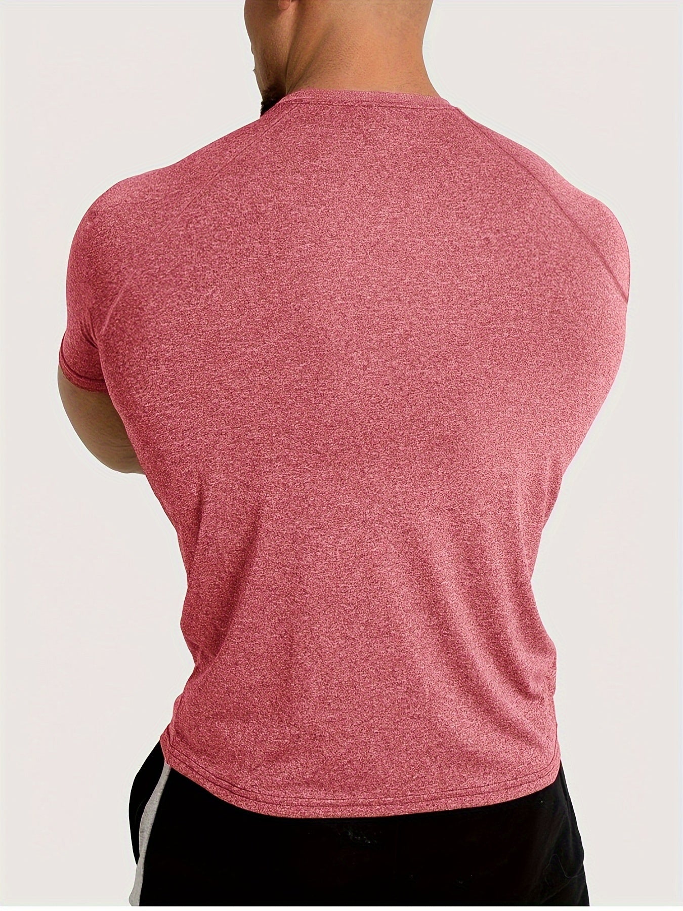 Summer Fitness Essential - Mens Quick-Drying, Breathable, Medium Stretch Polyester Short Sleeve Crew Neck T-Shirt for Sports and Casual Wear - Machine Washable, Perfect Gift for Him