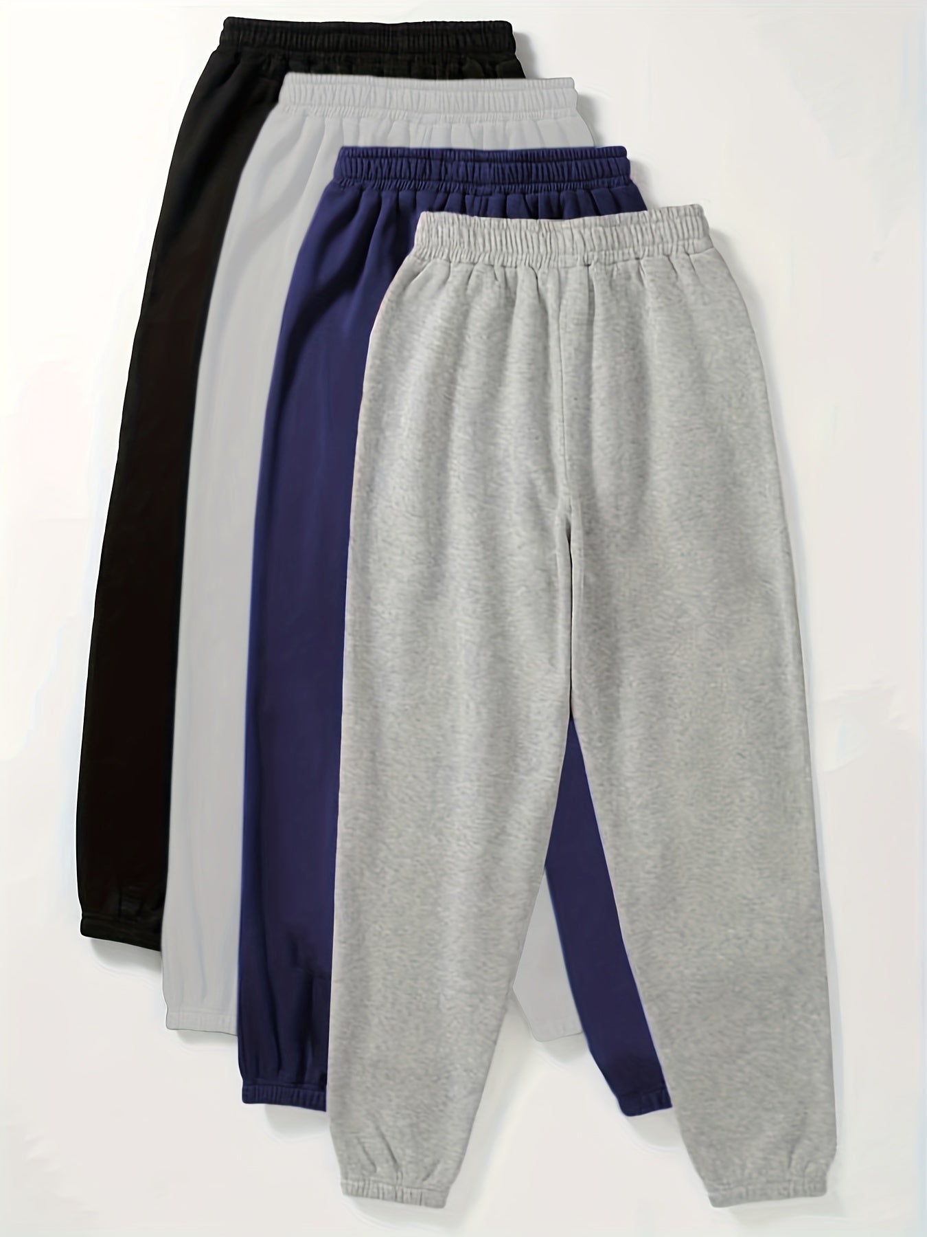 2023 New Fashion Casual S Pants for Women, Lined Elastic Waist, Hot Cross-Border European and American Style, 4-Pack, for Autumn and Winter