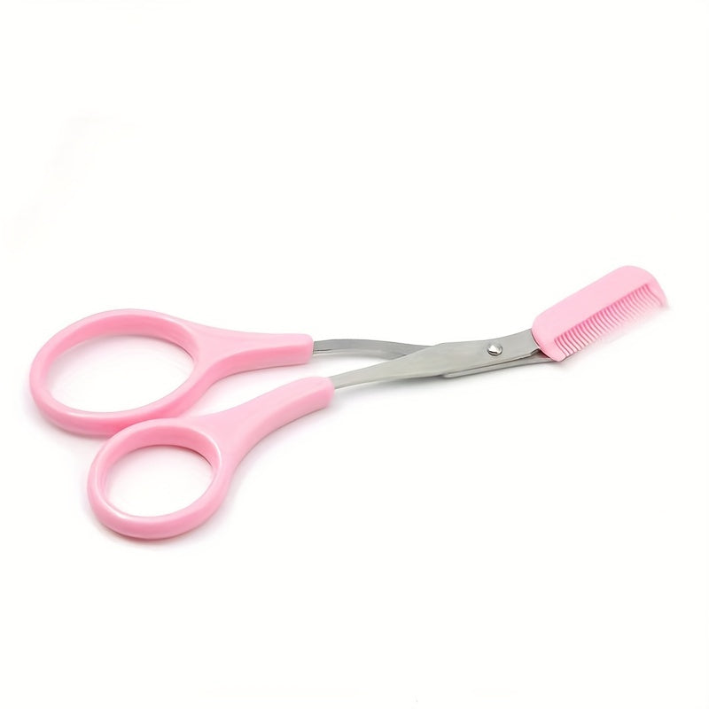 [Stainless Steel Eyebrow Trimmer] Stainless Steel Eyebrow Trimmer Scissor With Comb | Lady Woman Men Hair Removal Grooming Shaping | Eyebrow Remover Makeup Tool