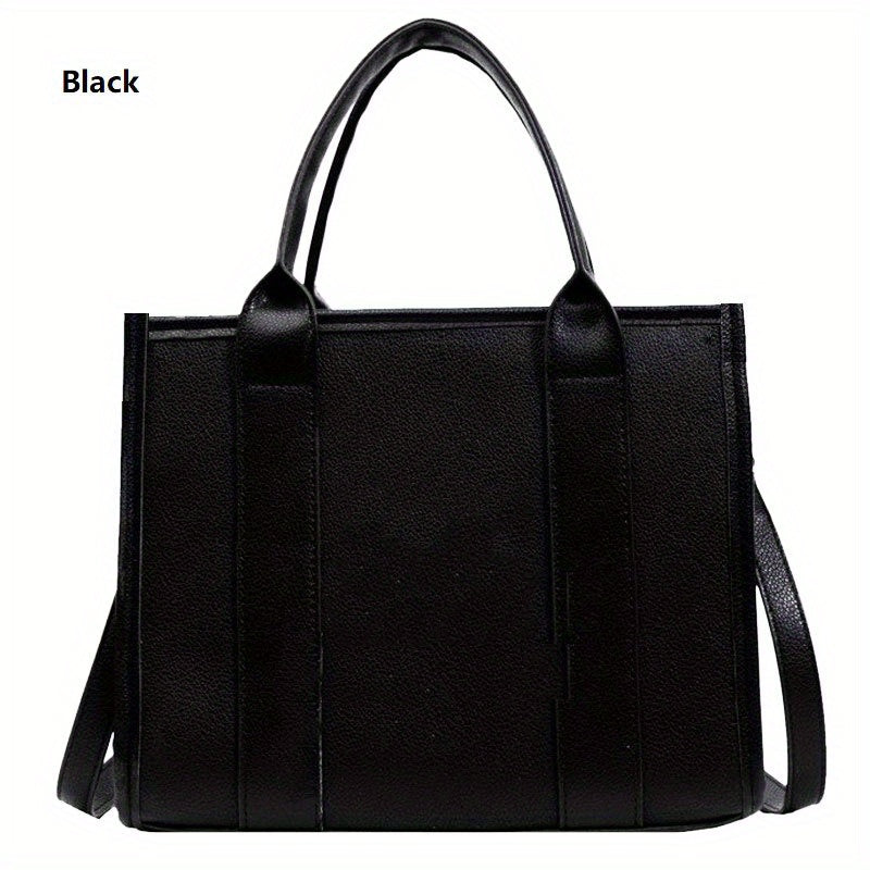 Chic Everyday Womens Tote - Durable PU Leather, Spacious Satchel with Top Handle - Ideal for Work & Casual Outings