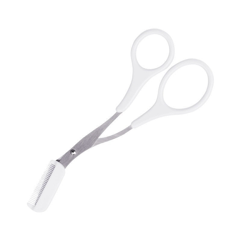 [Stainless Steel Eyebrow Trimmer] Stainless Steel Eyebrow Trimmer Scissor With Comb | Lady Woman Men Hair Removal Grooming Shaping | Eyebrow Remover Makeup Tool