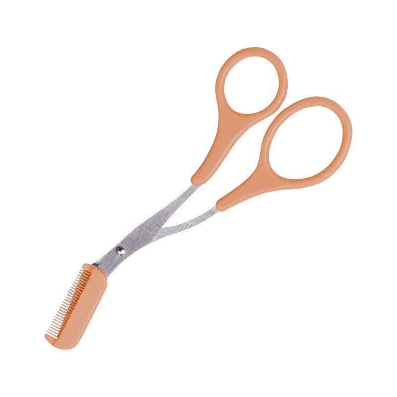 [Stainless Steel Eyebrow Trimmer] Stainless Steel Eyebrow Trimmer Scissor With Comb | Lady Woman Men Hair Removal Grooming Shaping | Eyebrow Remover Makeup Tool