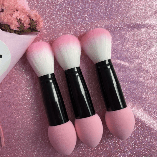Professional Foundation Blending Face Brush With Two Heads Blush Cosmetics Makeup Sponge For Women Beauty
