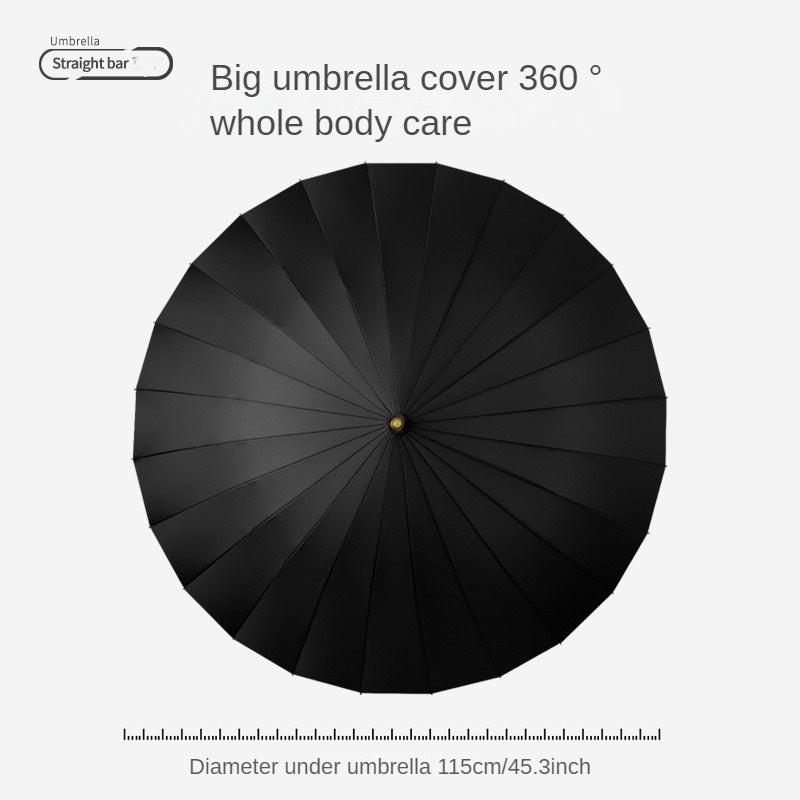 Unbreakable 24-Rib Automatic Umbrella - Super Large, Windproof & Waterproof - Compact for Men & Women - Comfortable Long Handle
