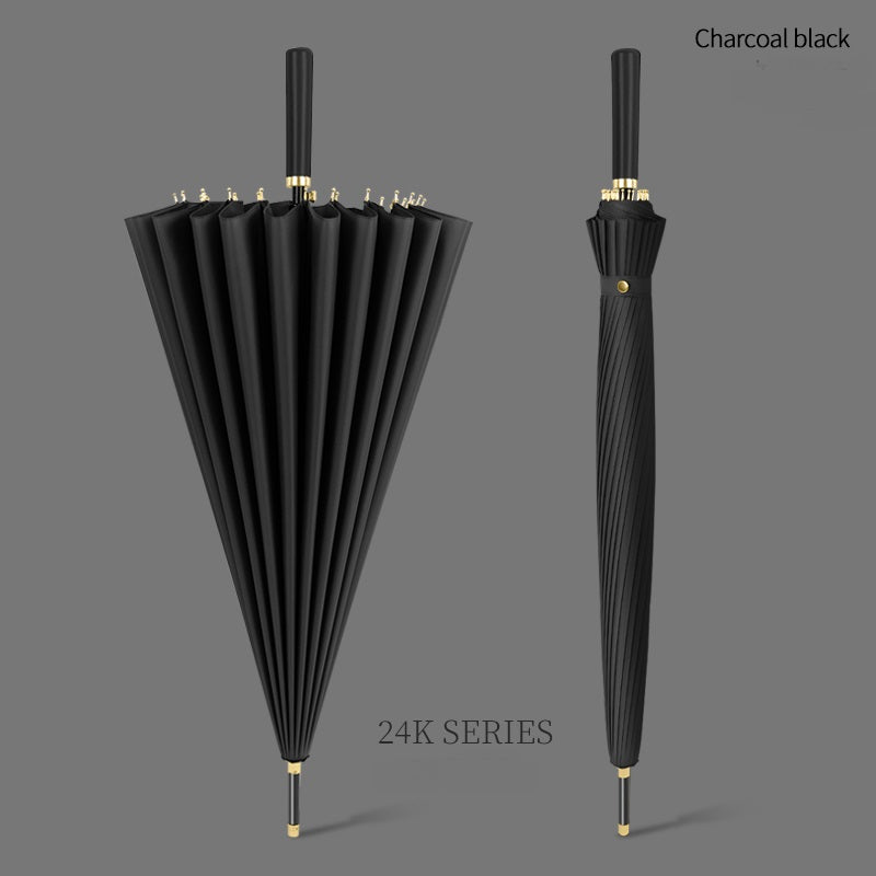 Unbreakable 24-Rib Automatic Umbrella - Super Large, Windproof & Waterproof - Compact for Men & Women - Comfortable Long Handle