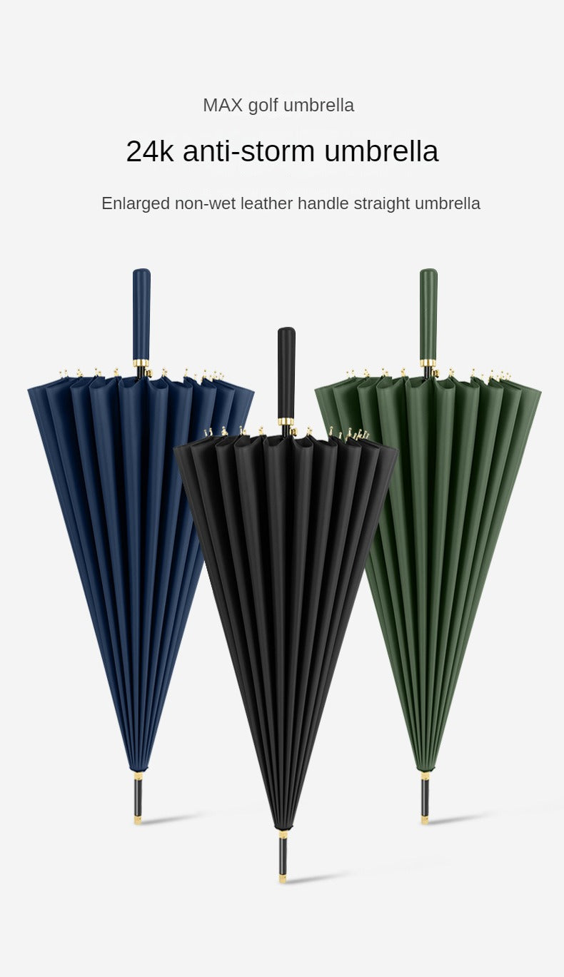 Unbreakable 24-Rib Automatic Umbrella - Super Large, Windproof & Waterproof - Compact for Men & Women - Comfortable Long Handle