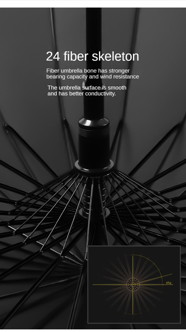 Unbreakable 24-Rib Automatic Umbrella - Super Large, Windproof & Waterproof - Compact for Men & Women - Comfortable Long Handle