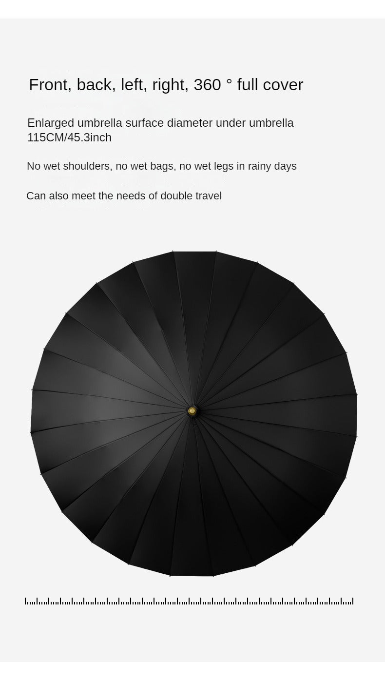 Unbreakable 24-Rib Automatic Umbrella - Super Large, Windproof & Waterproof - Compact for Men & Women - Comfortable Long Handle