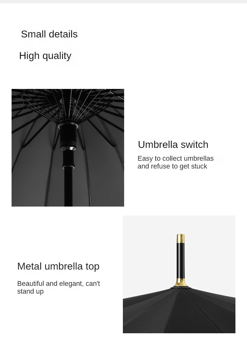 Unbreakable 24-Rib Automatic Umbrella - Super Large, Windproof & Waterproof - Compact for Men & Women - Comfortable Long Handle