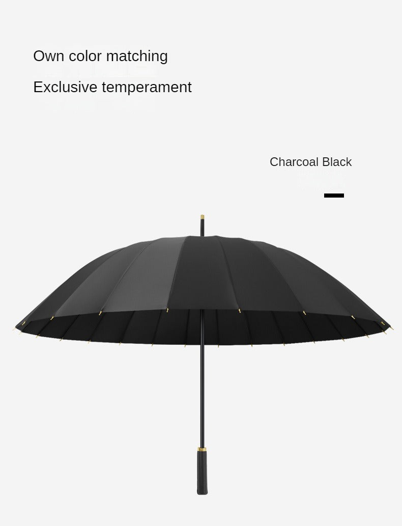 Unbreakable 24-Rib Automatic Umbrella - Super Large, Windproof & Waterproof - Compact for Men & Women - Comfortable Long Handle