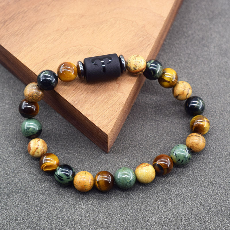 1pc Unique Zodiac Sign Link Bracelet for Men and Women - Adjustable Cancer, Virgo, Leo, Libra Bangle Jewelry for Friendship, Father's Day, and Birthday Gifts - Personalized Astrology Accessories