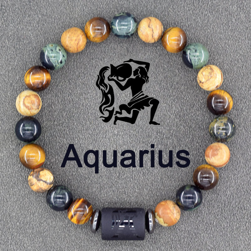 1pc Unique Zodiac Sign Link Bracelet for Men and Women - Adjustable Cancer, Virgo, Leo, Libra Bangle Jewelry for Friendship, Father's Day, and Birthday Gifts - Personalized Astrology Accessories