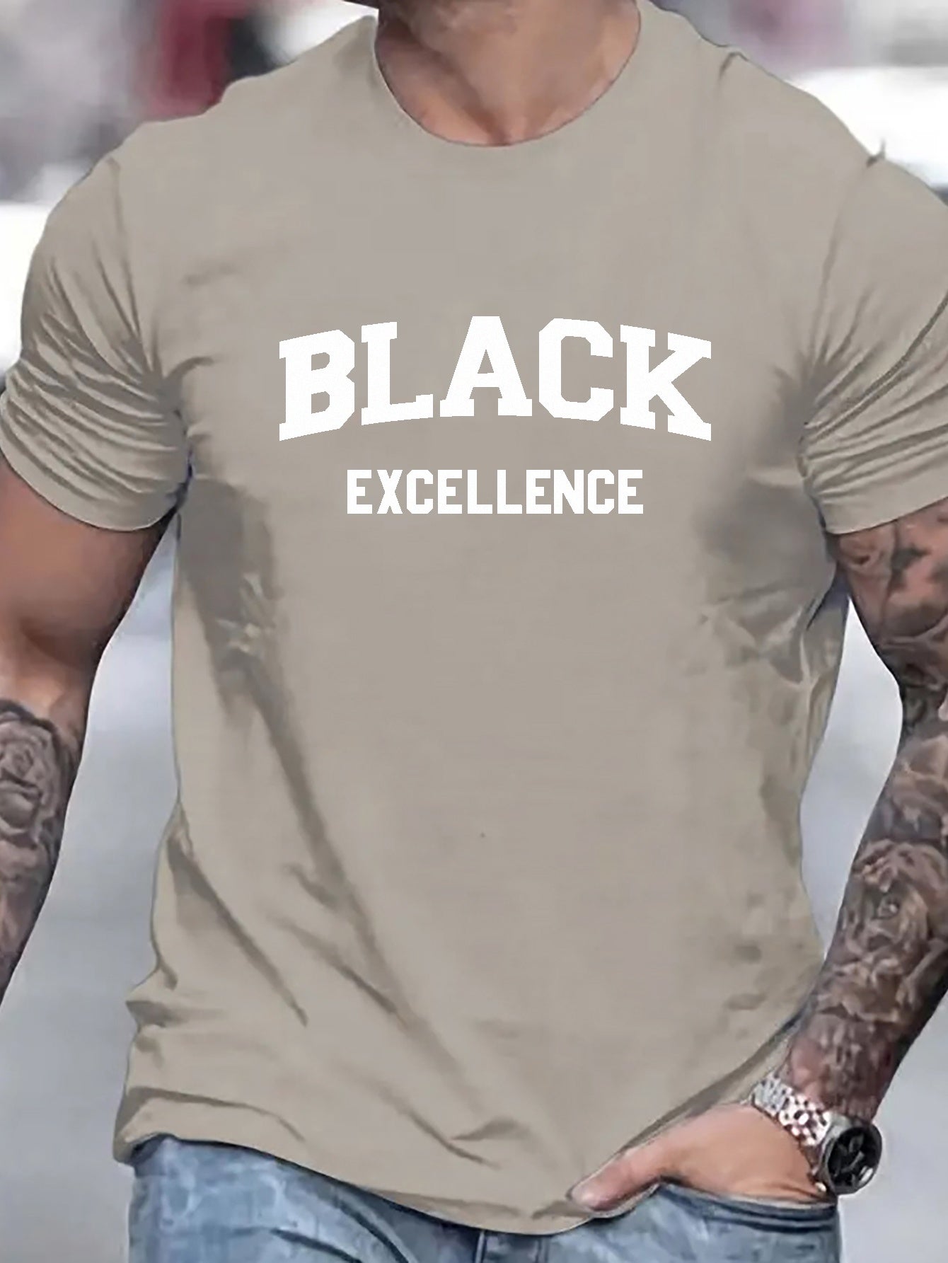 Plus Size Graphic Print T-Shirt for Men - Stylish Crew Neck, Medium Stretch Polyester, Geometric Pattern, Regular Fit, Trendy Chic Clothing for Big & Tall Guys, Best Sellers Gift for Summer
