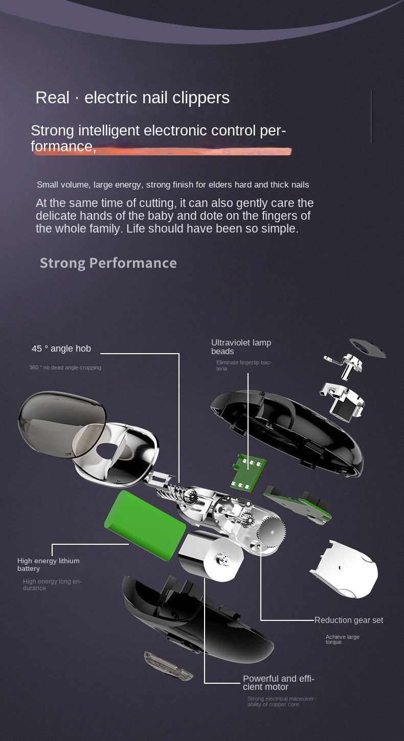 Electric Nail Clippers, Ultraviolet Disinfection, Students, Elderly, Adult Nail Clippers, Nail Clippers, Nail Polishing Tools