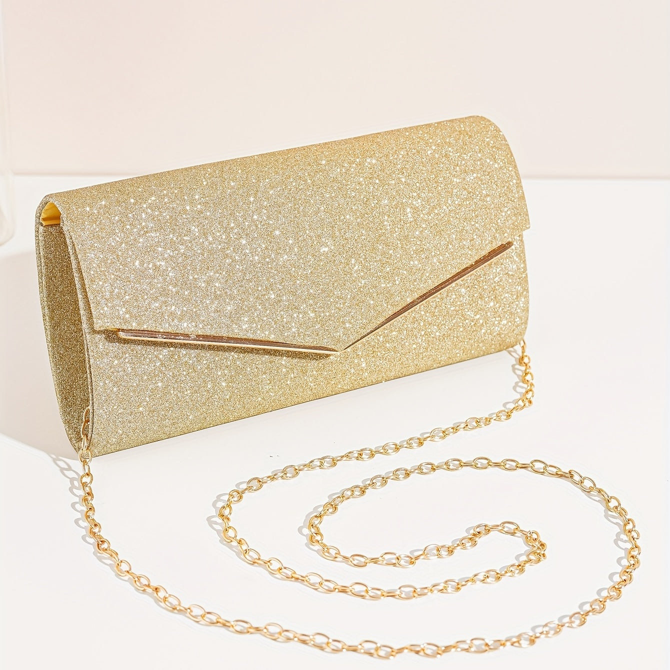 Women's Fashion Clutch With Shoulder Strap And Chain For Evening Party Wallet