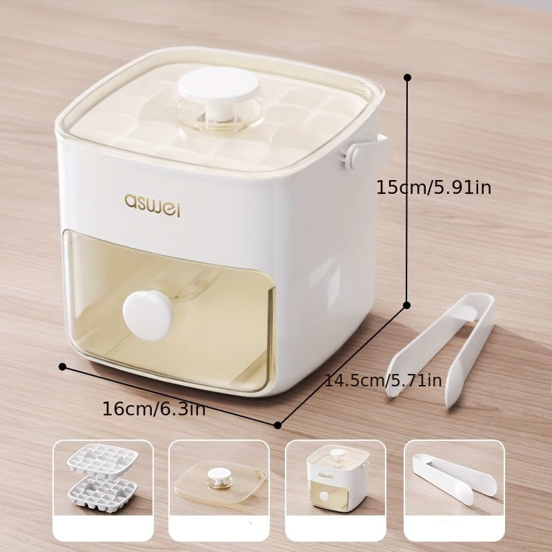 2pcs Easy Pressure Ice Maker-Large Capacity, Food Grade Plastic Ice Cube Tray, Creating Perfect Ice Cubes and Frozen Balls-Kitchen Essential Gadgets