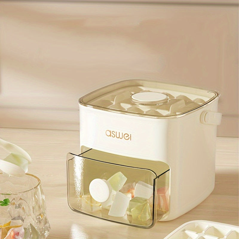 2pcs Easy Pressure Ice Maker-Large Capacity, Food Grade Plastic Ice Cube Tray, Creating Perfect Ice Cubes and Frozen Balls-Kitchen Essential Gadgets